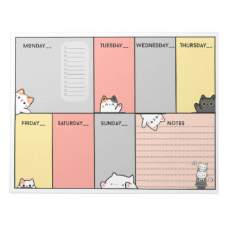Cutie cat A4 weekplanner/notitieblok Notitieblok