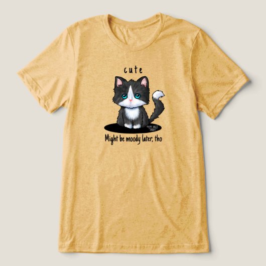 Cutie Cat Tuxedo Kitten Tri-Blend Shirt (Design voorkant)
