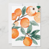 Cutie Clementine Baby shower Kaart (Achterkant)