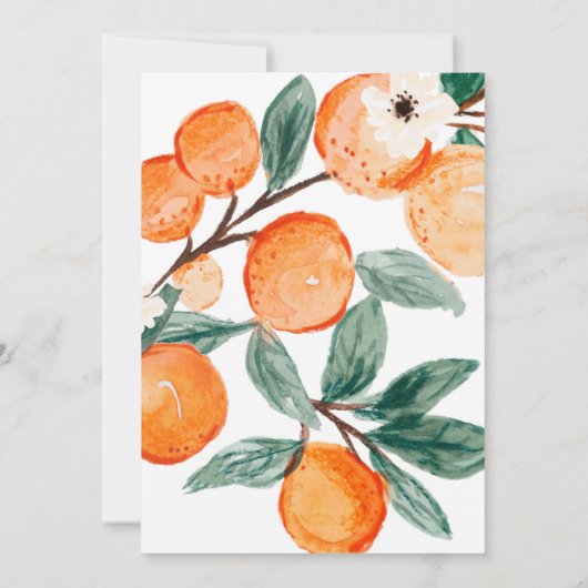 Cutie Clementine Baby shower Kaart (Achterkant)