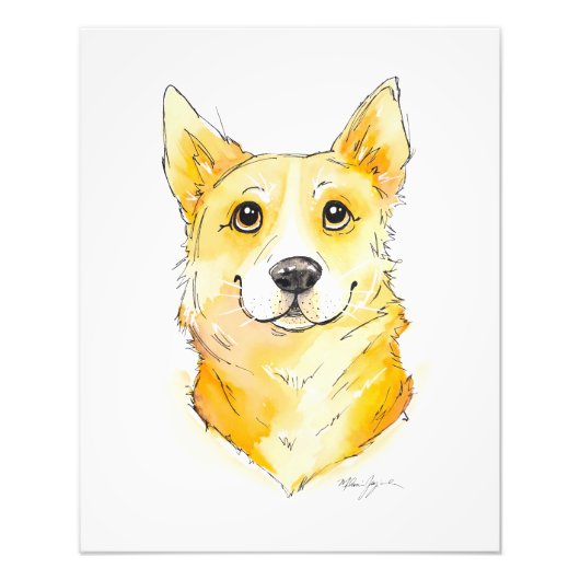 Cutie Corgi Foto Afdruk (Voorkant)