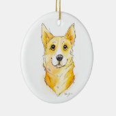 Cutie Corgi Keramisch Ornament (Rechts)