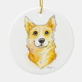 Cutie Corgi Keramisch Ornament