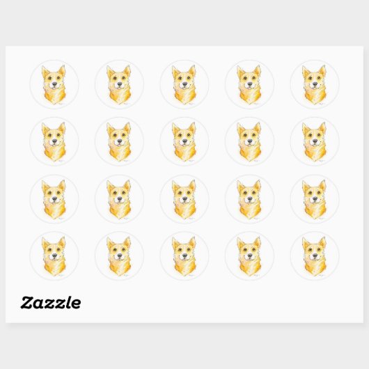 Cutie Corgi Ronde Sticker (Vel)