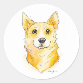 Cutie Corgi Ronde Sticker