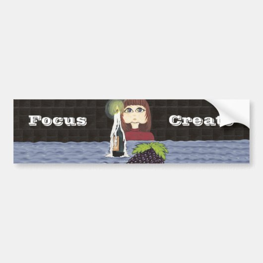 Cutie doet Focus en Creëer Candle Work Bumpersticker (Voorkant)