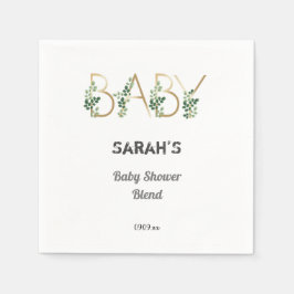 Cutie Elegant Greenery Floral Baby shower Servet