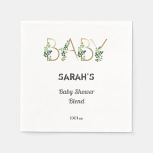 Cutie Elegant Greenery Floral Baby shower Servet