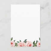 Cutie Elephant Blush Pink Floral Diaper Raffle Informatiekaartje (Achterkant)