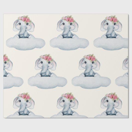 Cutie Elephant Cadeaupapier (Vlak)