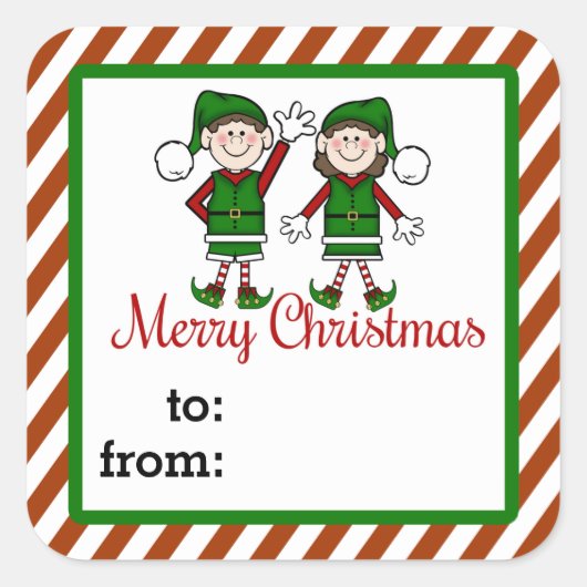 Cutie Elves Gift Label Sticker (Voorkant)