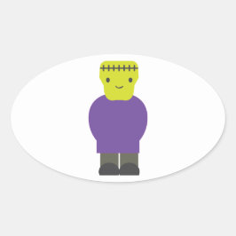 Cutie Frankenstein Monster Ovale Sticker