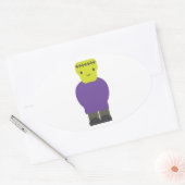 Cutie Frankenstein Monster Ovale Sticker (Envelop)