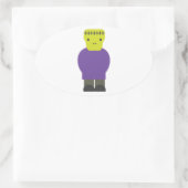 Cutie Frankenstein Monster Ovale Sticker (Tas)
