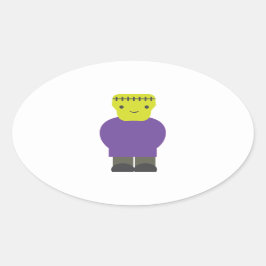 Cutie Frankenstein Monster Ovale Sticker