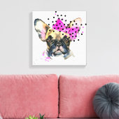 Cutie French Bull Dog Canvas Afdruk (Insitu (Woonkamer))