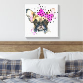 Cutie French Bull Dog Canvas Afdruk (Insitu (Slaapkamer))