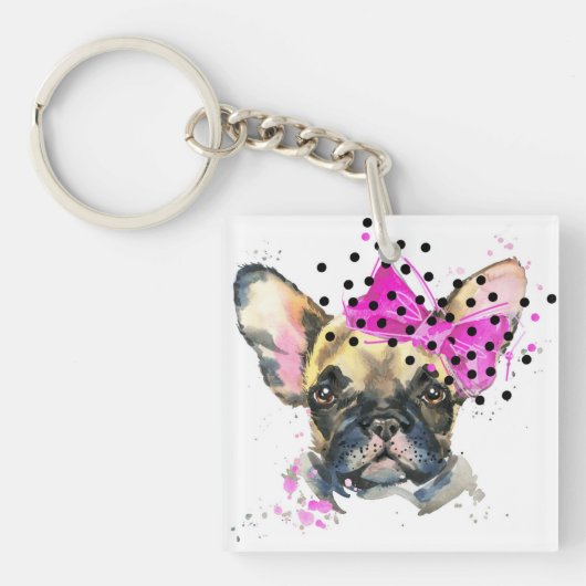 Cutie French Bull Dog Sleutelhanger (Voorkant)