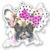 Cutie French Bull Dog Sticker (Voorkant)