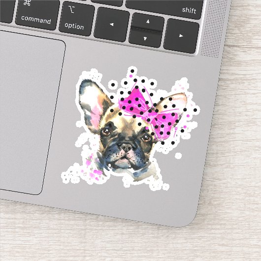 Cutie French Bull Dog Sticker (Detail)