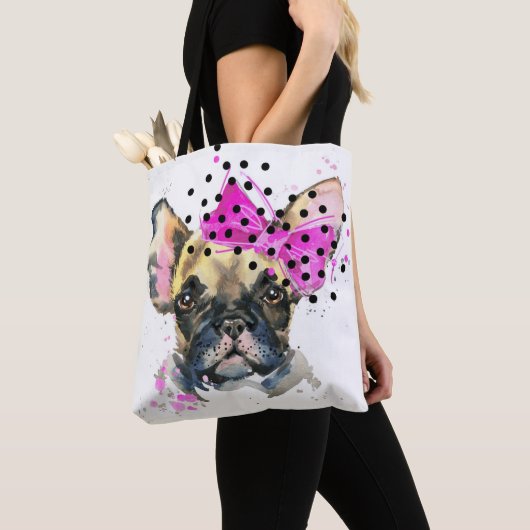 Cutie French Bull Dog Tote Bag (Dichtbij)