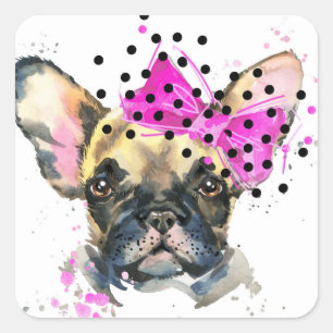 Cutie French Bull Dog Vierkante Sticker