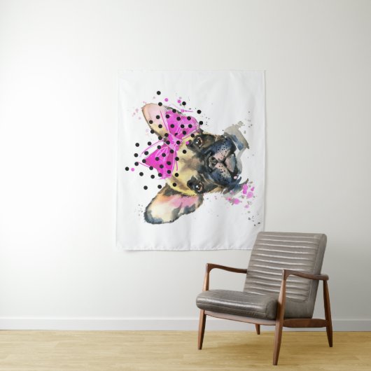 Cutie French Bull Dog Wandkleed (In situ)