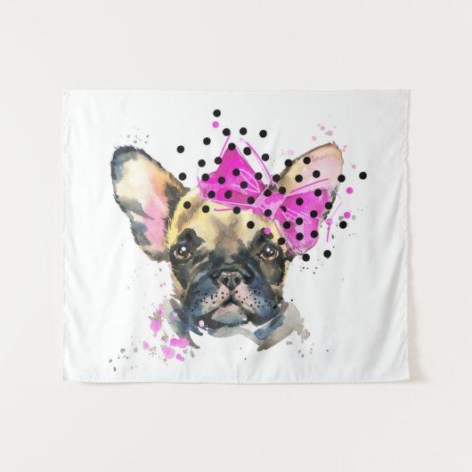 Cutie French Bull Dog Wandkleed (Voorkant (horizontaal))