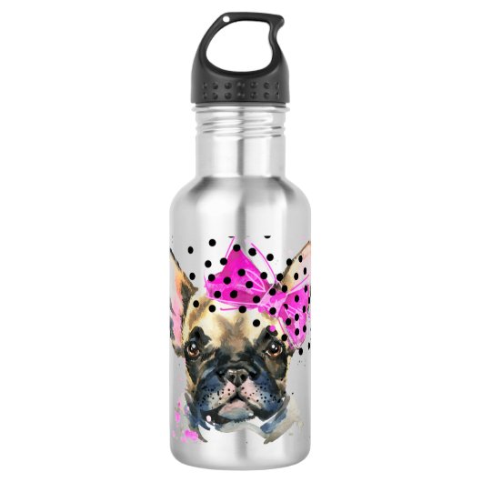 Cutie French Bull Dog Waterfles (Voorkant)