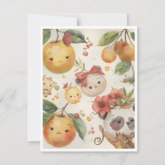 Cutie Fruitie Flat Note Card Notitiekaartje