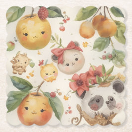 Cutie Fruitie Paper Coaster Kartonnen Onderzetters