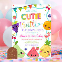 Cutie Frutti verjaardagsuitnodiging