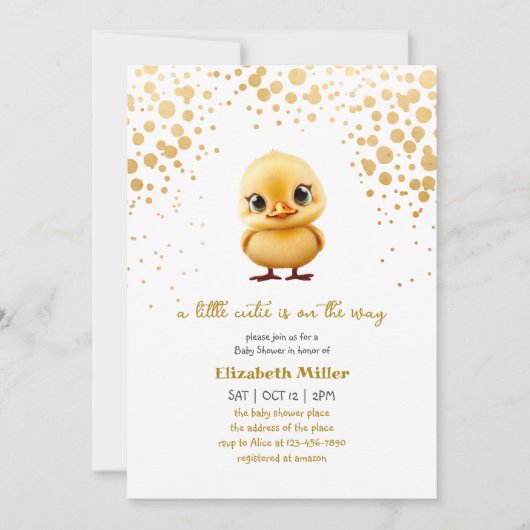 Cutie Geslacht Neutraal eend Baby shower Kaart (Voorkant)