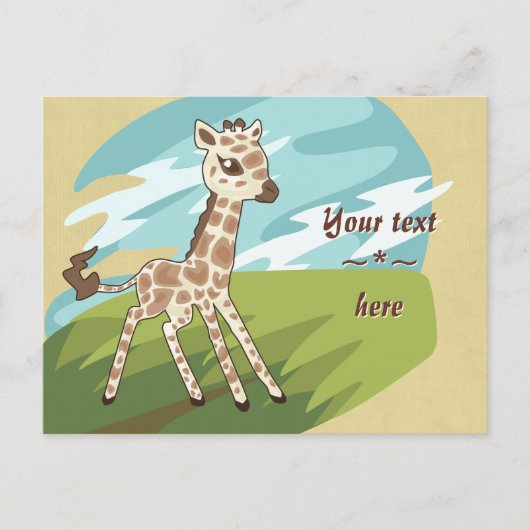 Cutie Giraffe Post Card Briefkaart (Voorkant)