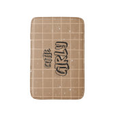 Cutie Girly Brown Gingham Badmat (Voorkant Verticaal)