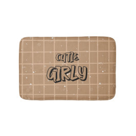 Cutie Girly Brown Gingham Badmat