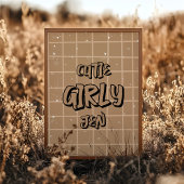 Cutie Girly Brown Gingham Wall Art Poster