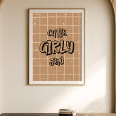 Cutie Girly Brown Gingham Wall Art Poster