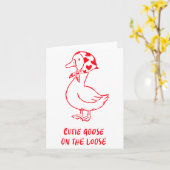 Cutie Goose Valentijn Harten Bandana Cute Barnyard Kaart (Gele Bloem)