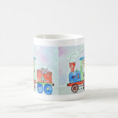 Cutie in haar kersttrein Waterverf schilderen Koffiemok (Center)