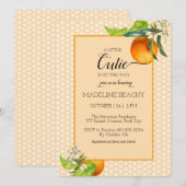 Cutie is onderweg naar het Oranje Baby shower Kaart (Voorkant / Achterkant)