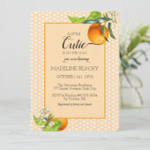 Cutie is onderweg naar het Oranje Baby shower Kaart (Staand voorkant)