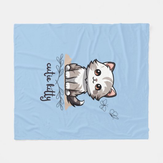 Cutie-Kat Fleece Deken (Voorkant (Horizontaal))