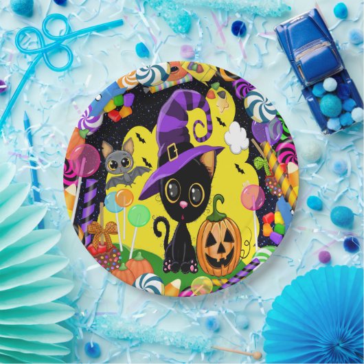 Cutie Kat Halloween Party Goods Papieren Bordje (Feest)