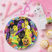 Cutie Kat Halloween Party Goods Papieren Bordje (Feest)
