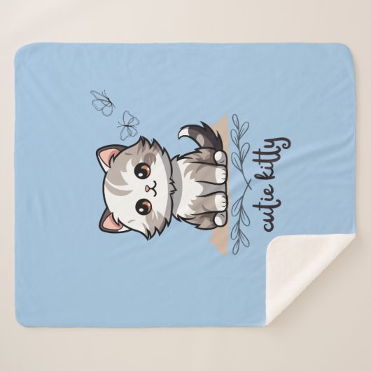 Cutie-Kat Sherpa Deken (Voorkant (horizontaal))