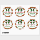 Cutie Kerstmis Adres Ronde Sticker (Vel)