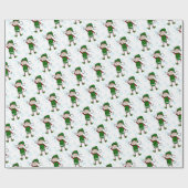 Cutie Kerstmis Elf Boy Cadeaupapier (Vlak)