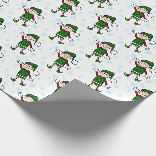 Cutie Kerstmis Elf Boy Cadeaupapier (Hoek)