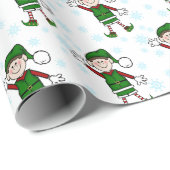Cutie Kerstmis Elf Boy Cadeaupapier (Rol Hoek)